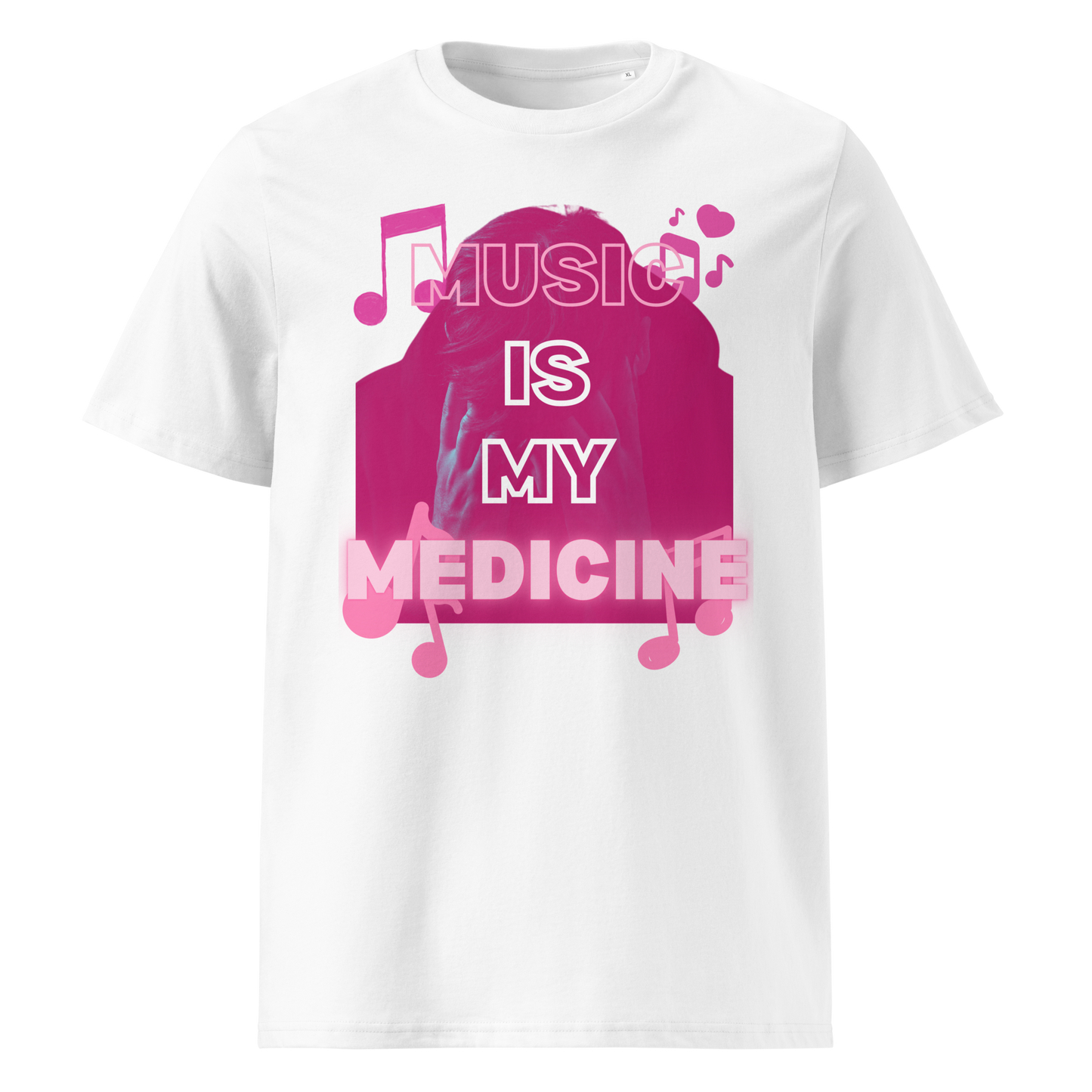 Music is my medicine unisex organic cotton t-shirt